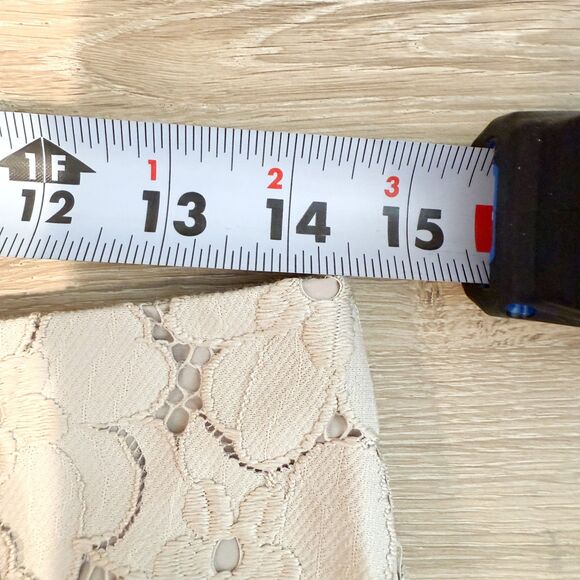 Ann Taylor Petite Floral Lace Embroidered Lined Skirt Taupe Career Spring 8 P - Picture 8 of 10